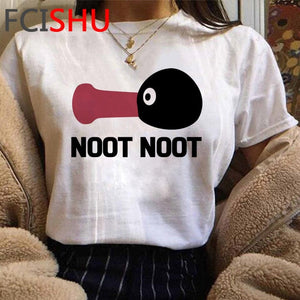 Noot Noot Pingu Funny Cartoon T Shirt Men/women Funny Cartoon T-shirt Fashion Tv Show Anime Tshirt Hip Hop Top Tees Male/female