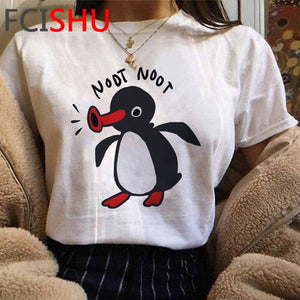 Noot Noot Pingu Funny Cartoon T Shirt Men/women Funny Cartoon T-shirt Fashion Tv Show Anime Tshirt Hip Hop Top Tees Male/female