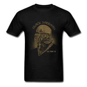 Hip Hop Street Man Black T-shirt Sabbathe Rock Band Short Sleeve Shirts US Tour 78 Adult Great Cotton O Neck T Shirt For Group