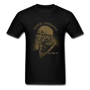 Hip Hop Street Man Black T-shirt Sabbathe Rock Band Short Sleeve Shirts US Tour 78 Adult Great Cotton O Neck T Shirt For Group