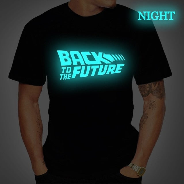 Voltar para o futuro tshirt luminoso t camisa camisa camisa verão manga curta t camisas de volta ao futuro camisetas streetwear 4xl